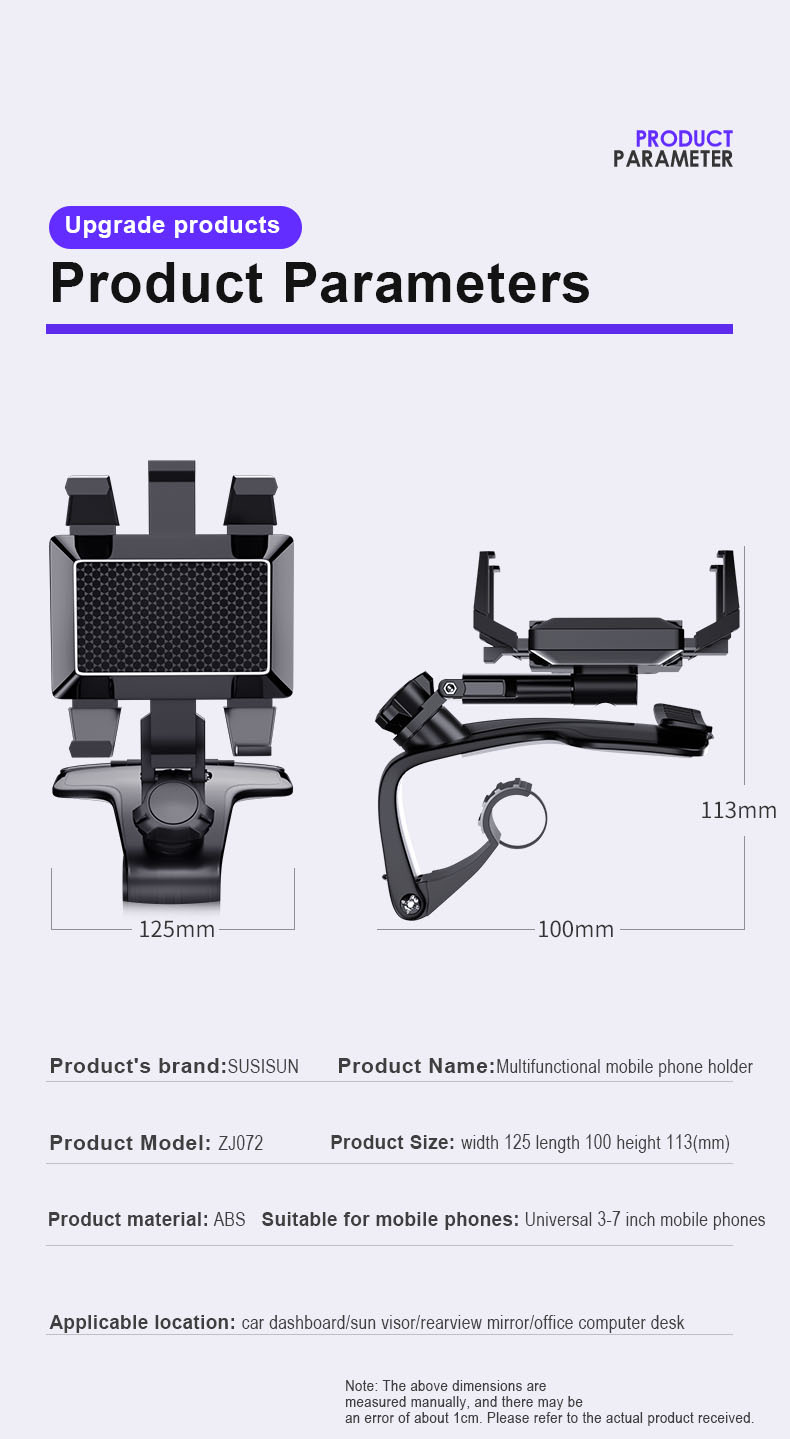 SUSISAN-Universal-Multifunctional-360deg-Rotation-Car-GPS-Navigation-Dashboard-Sunvisor-Mobile-Phone-1768345-11
