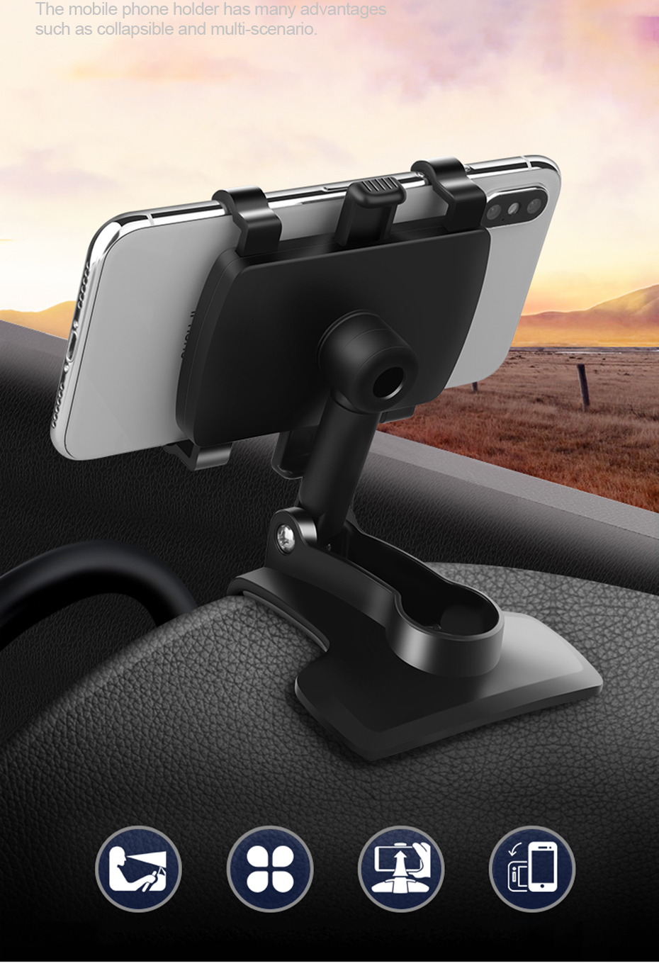 Universal-360deg-Rotatable-Car-Dashboard-Sun-Visor-Rear-View-Mirror-Mobile-Phone-Holder-Stand-for-3--1871036-5