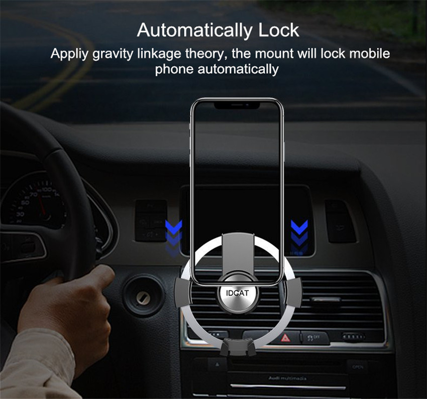 Universal-Gravity-Linkage-Auto-Lock-360-Degree-Rotation-Car-Stand-Air-Vent-Holder-for-Mi8-Mobile-Pho-1439365-2