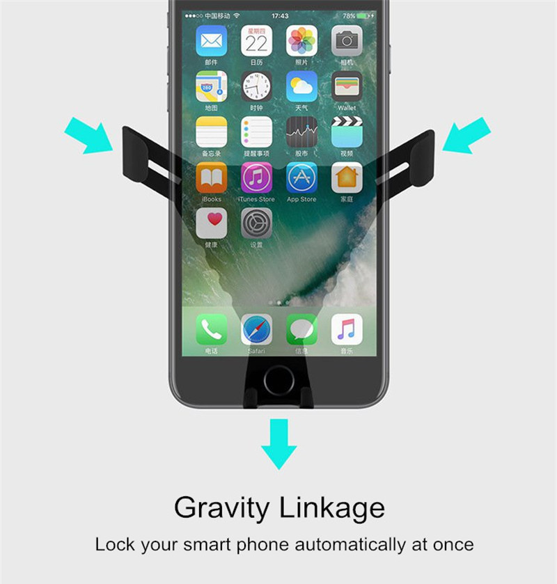 Universal-Gravity-Linkage-Auto-Lock-Car-Mount-Air-Vent-Holder-for-iPhone8-X-Mobile-Phone-1313495-2
