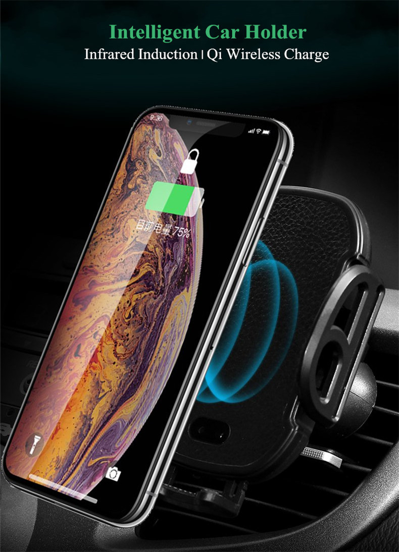 Universal-Infrared-Sensor-Auto-Lock-Qi-Wireless-Charging-Car-Phone-Holder-for-iPhone-8-XS-S8-S9-1401734-1