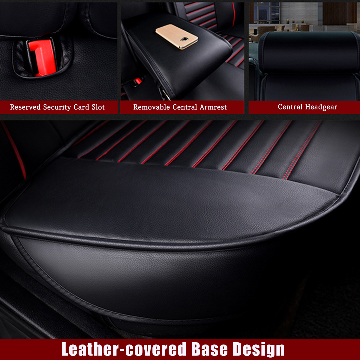 Universal-Wear-Resistant-Front--Rear-PU-Leather-Semi-Enclosed-Car-Seat-Cover-Set-1823458-3