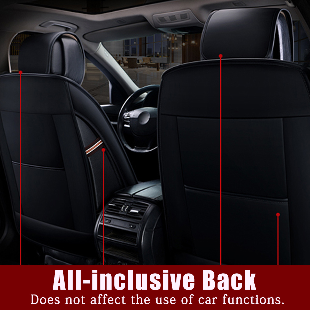 Universal-Wear-Resistant-Front--Rear-PU-Leather-Semi-Enclosed-Car-Seat-Cover-Set-1823458-5
