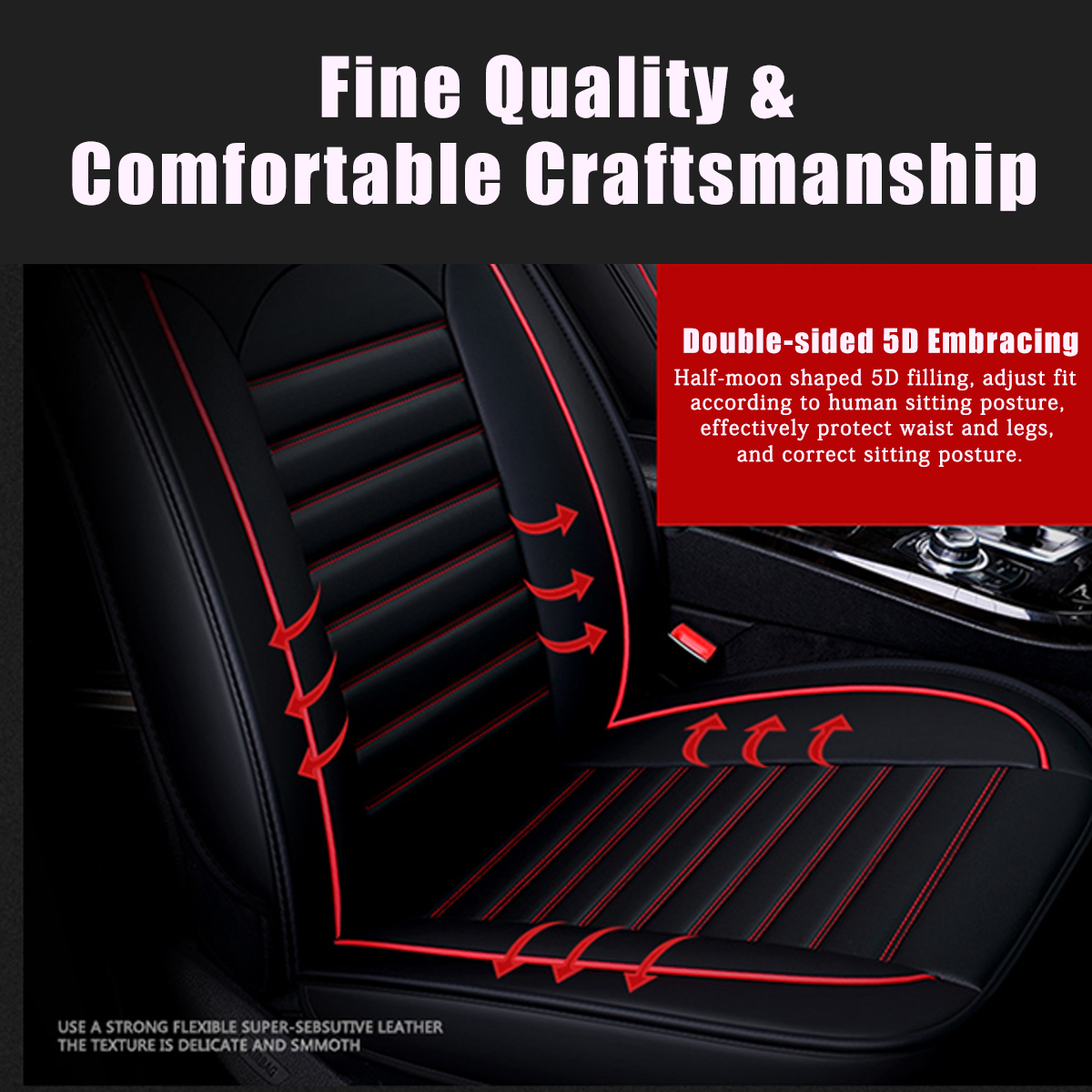 Universal-Wear-Resistant-Front--Rear-PU-Leather-Semi-Enclosed-Car-Seat-Cover-Set-1823458-6