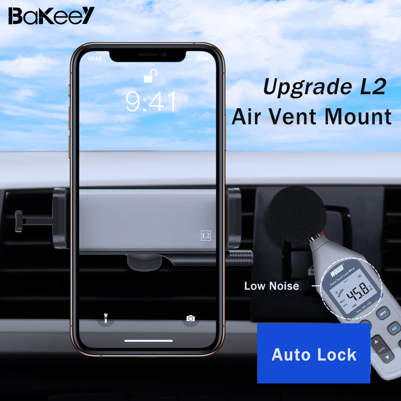 Upgrade-Version-Bakeey-L2-360deg-Rotation-Low-Noise-Auto-Lock-Car-Air-Vent-Mount-Holder-for-47-65-in-1752470-1