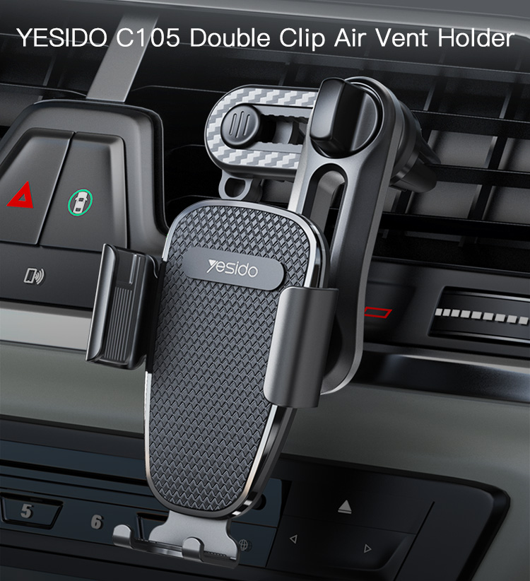 Yesido-C105-360deg-Rotation-Mechanical-Auto-Lock-Car-Air-Vent-Mobile-Phone-Holder-Stand-Bracket-for--1896068-1