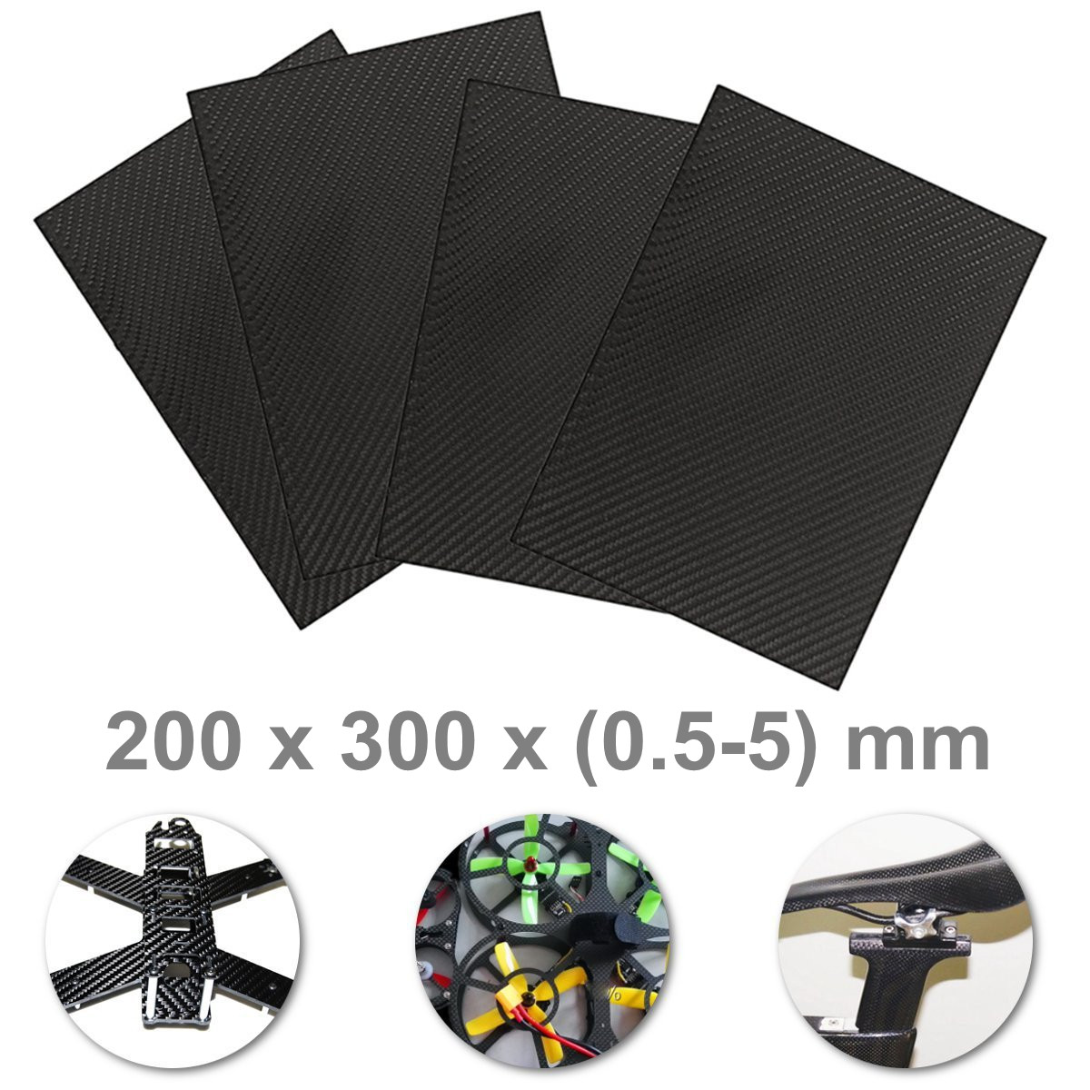200x300x05-5mm-Black-Carbon-Fiber-Plate-Panel-Sheet-Board-Matte-Twill-Weave-1540311-1