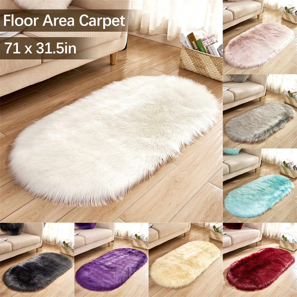 80x180CM-Fluffy-Oval-Carpet-Living-Room-Sofa-Cold-proof-Foot-Mat-Bedroom-Non-slip-Mat-1958666-1