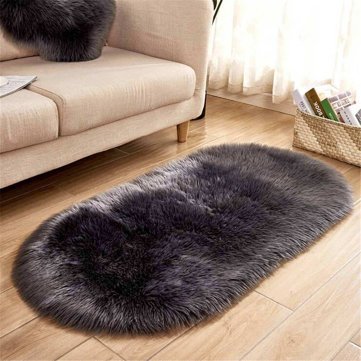 80x180CM-Fluffy-Oval-Carpet-Living-Room-Sofa-Cold-proof-Foot-Mat-Bedroom-Non-slip-Mat-1958666-13