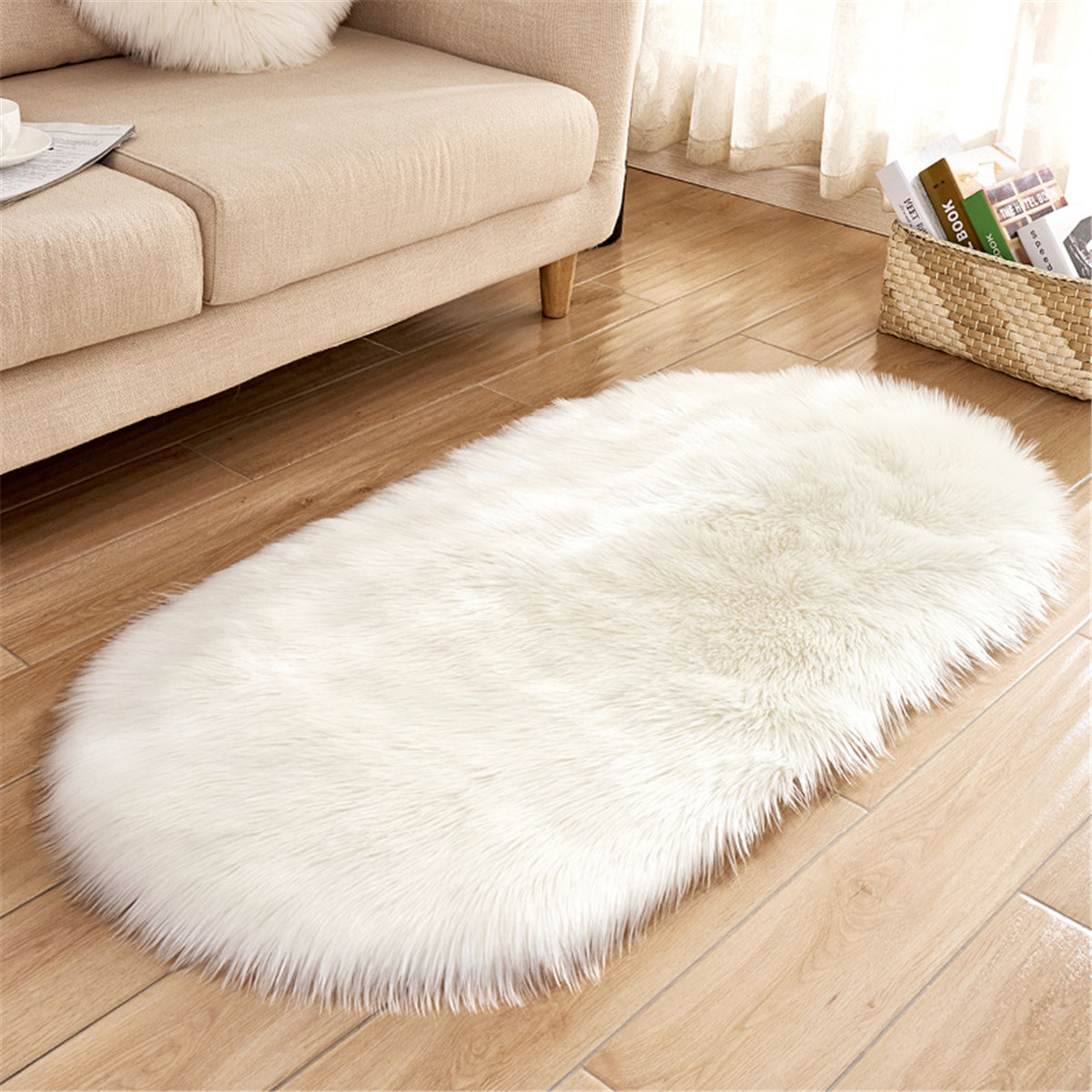 80x180CM-Fluffy-Oval-Carpet-Living-Room-Sofa-Cold-proof-Foot-Mat-Bedroom-Non-slip-Mat-1958666-8