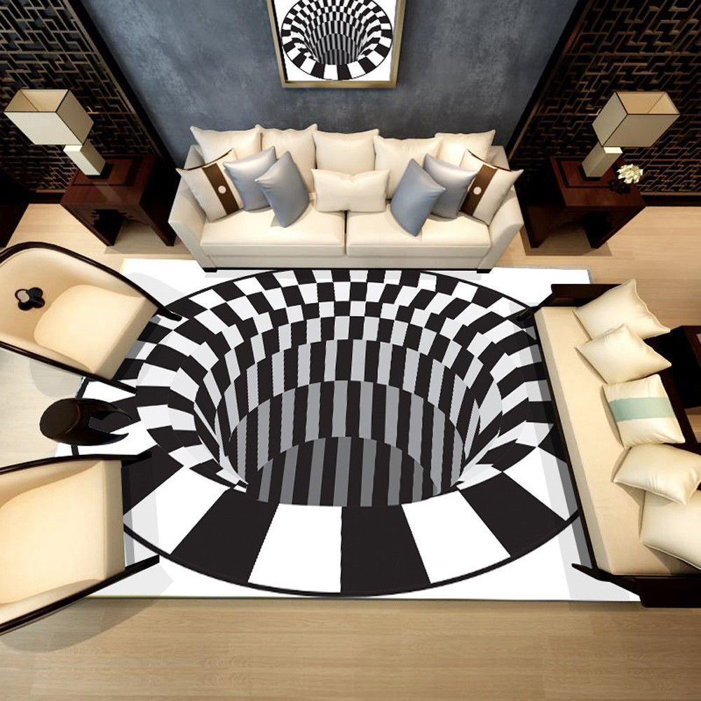 Durbale-Anti-Slip-Floor-Mat-Non-Woven-Black-White-Doormat-for-Living-Dinning-Room-Bedroom-Kitchen-1701320-3