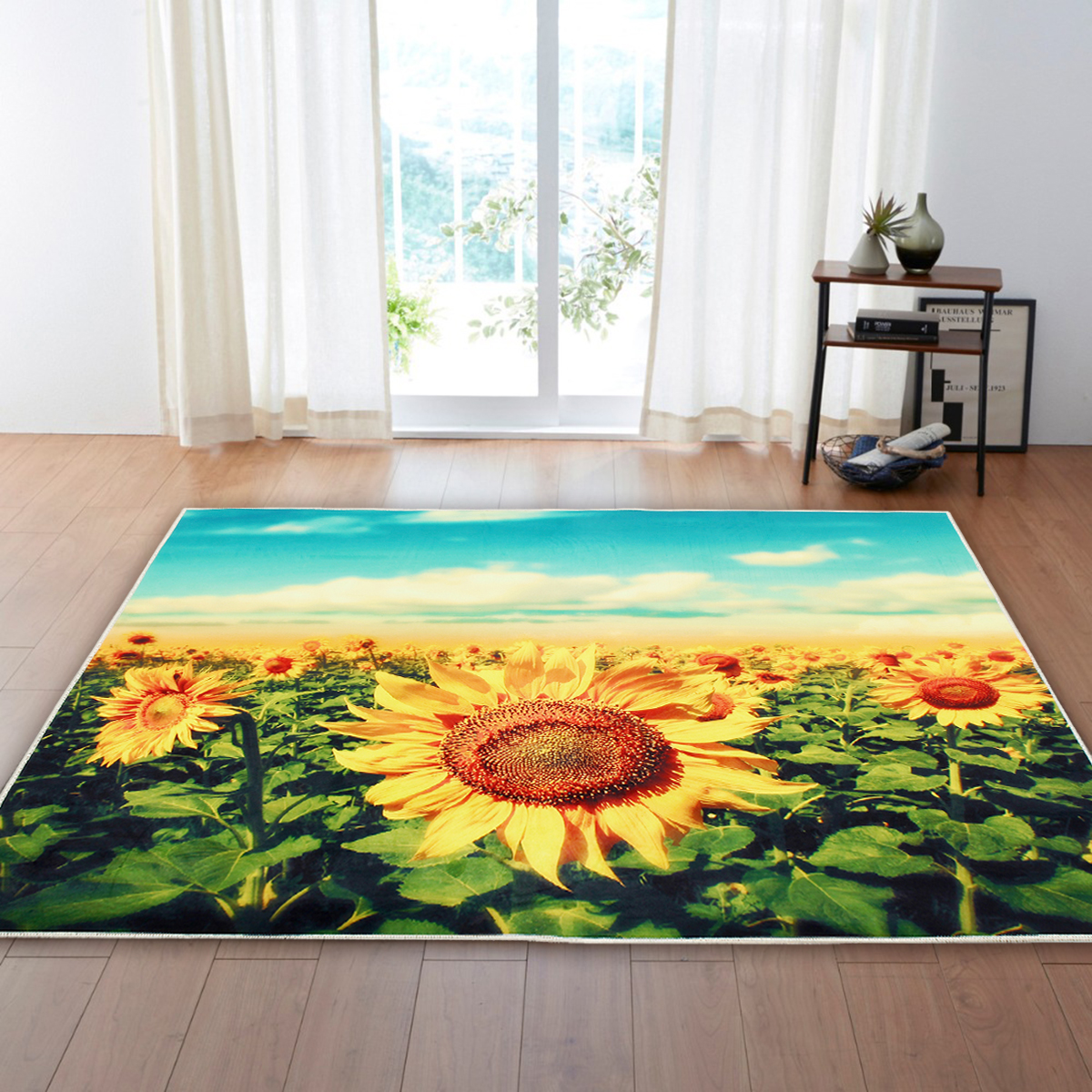 Gold-Sunflower-Area-Floor-Rug-Carpet-For-Bedroom-Living-Room-Home-Decoration-1404118-2