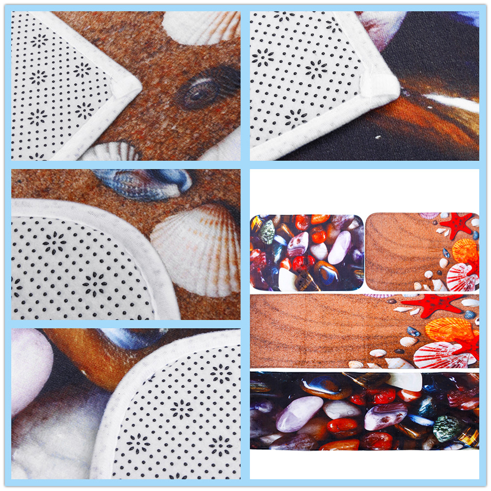 Starfish-Color-Cobblestone-Print-Flannel-Mat-Set-Waterproof-Non-slip-Carpet-1549990-3