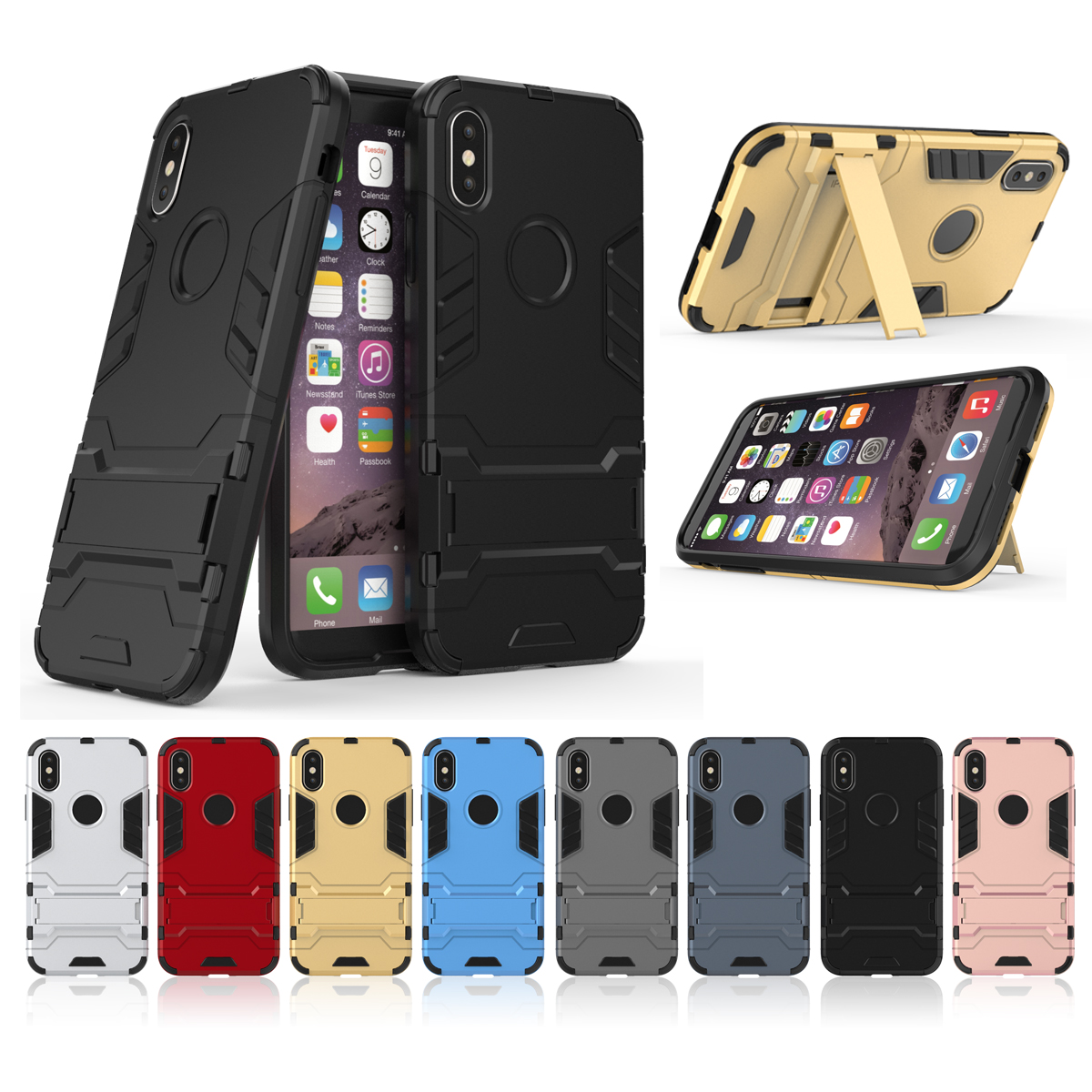 2-in-1-Armor-Kickstand-Holder-Hard-PC-Protective-Case-for-iPhone-X-1204228-1