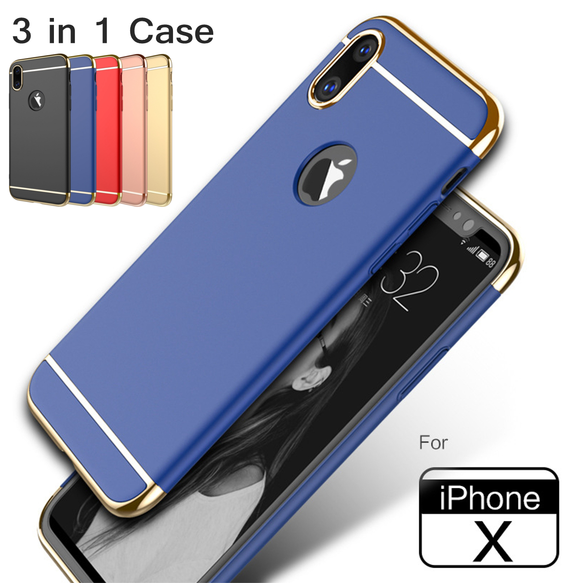 3-In-1-Plating-Anti-Fingerprint-Acrylic-PC-Case-Cover-for-iPhone-X-1229123-2