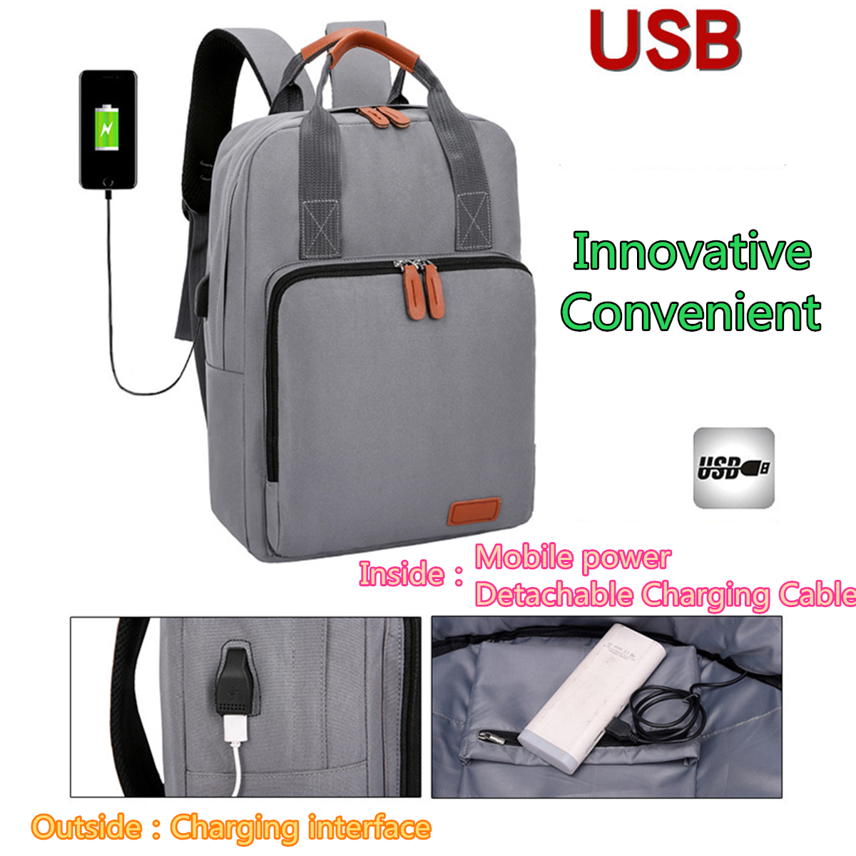 3PCS-Laptop-Bag-Backpack-Shoulder-Bag-Crossbody-Bag-Handbag-Wallet-With-External-USB-Chaging-Port-1534487-2