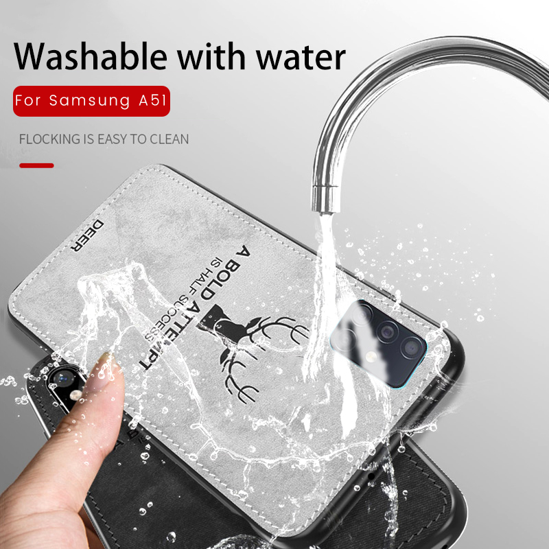 BAKEEY-Deer-Classic-Canvas-Cloth-Shockproof-Protective-Case-for-Samsung-Galaxy-A51-2019-1630965-2