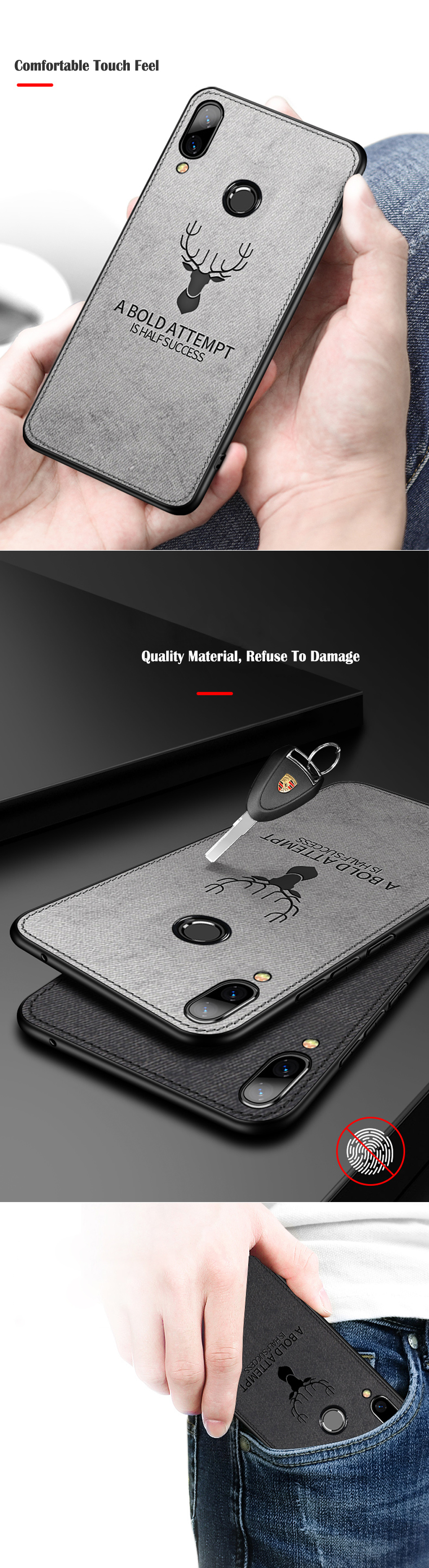 BAKEEY-Deer-Shockproof-Anti-Scratch-ClothTPU-Protective-Case-For-Huawei-Honor-8X-1454759-3