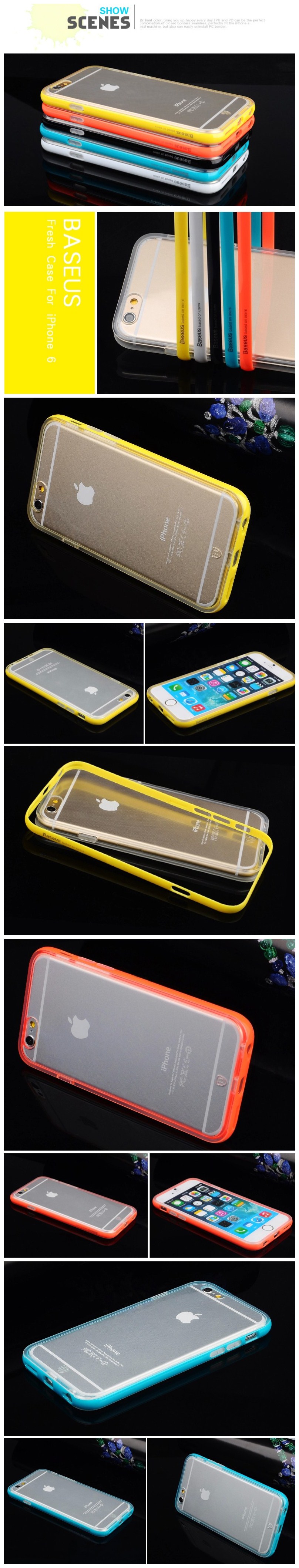 BASEUS-Fresh-TPU-Back-Cover-PC-Frame-Case-For-Apple-iPhone-6-6S-6Plus-6S-Plus-1017651-2