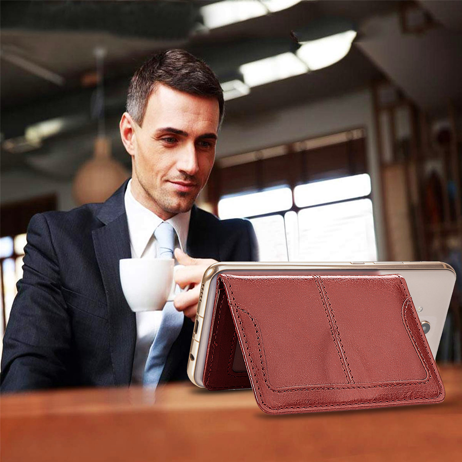 BEFOSPEY-Stick-On-Phone-Wallet-Business-3M-Adhesive-Sticker-Magnetic-Flip-PU-Leather-Credit-Card-Hol-1833041-7