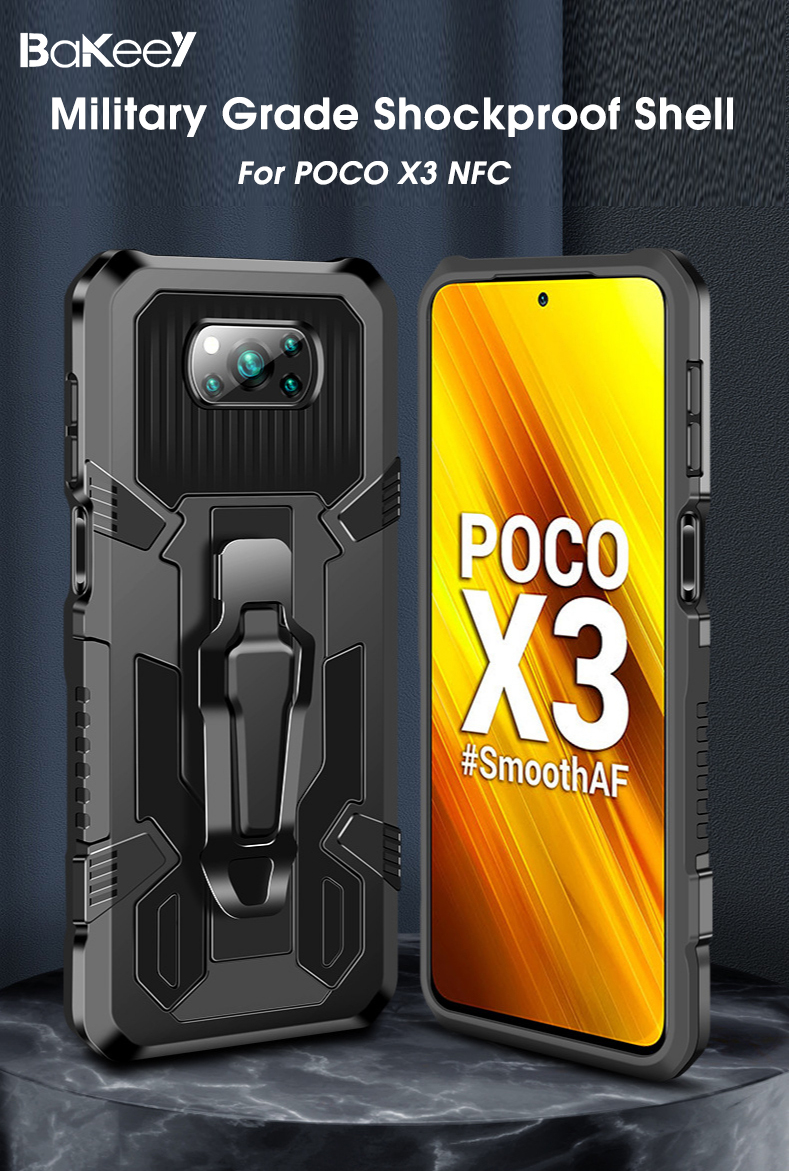 Bakeey--for-POCO-X3-PRO---POCO-X3-NFC-Case-Dual-Layer-Rugged-Armor-Magnetic-with-Belt-Clip-Stand-Non-1800060-1