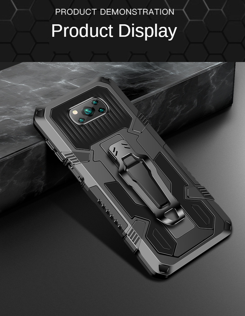 Bakeey--for-POCO-X3-PRO---POCO-X3-NFC-Case-Dual-Layer-Rugged-Armor-Magnetic-with-Belt-Clip-Stand-Non-1800060-12