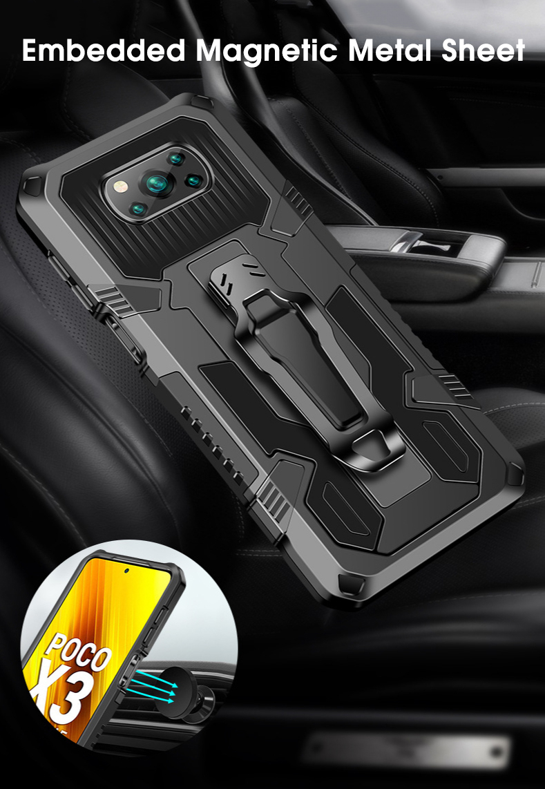 Bakeey--for-POCO-X3-PRO---POCO-X3-NFC-Case-Dual-Layer-Rugged-Armor-Magnetic-with-Belt-Clip-Stand-Non-1800060-6