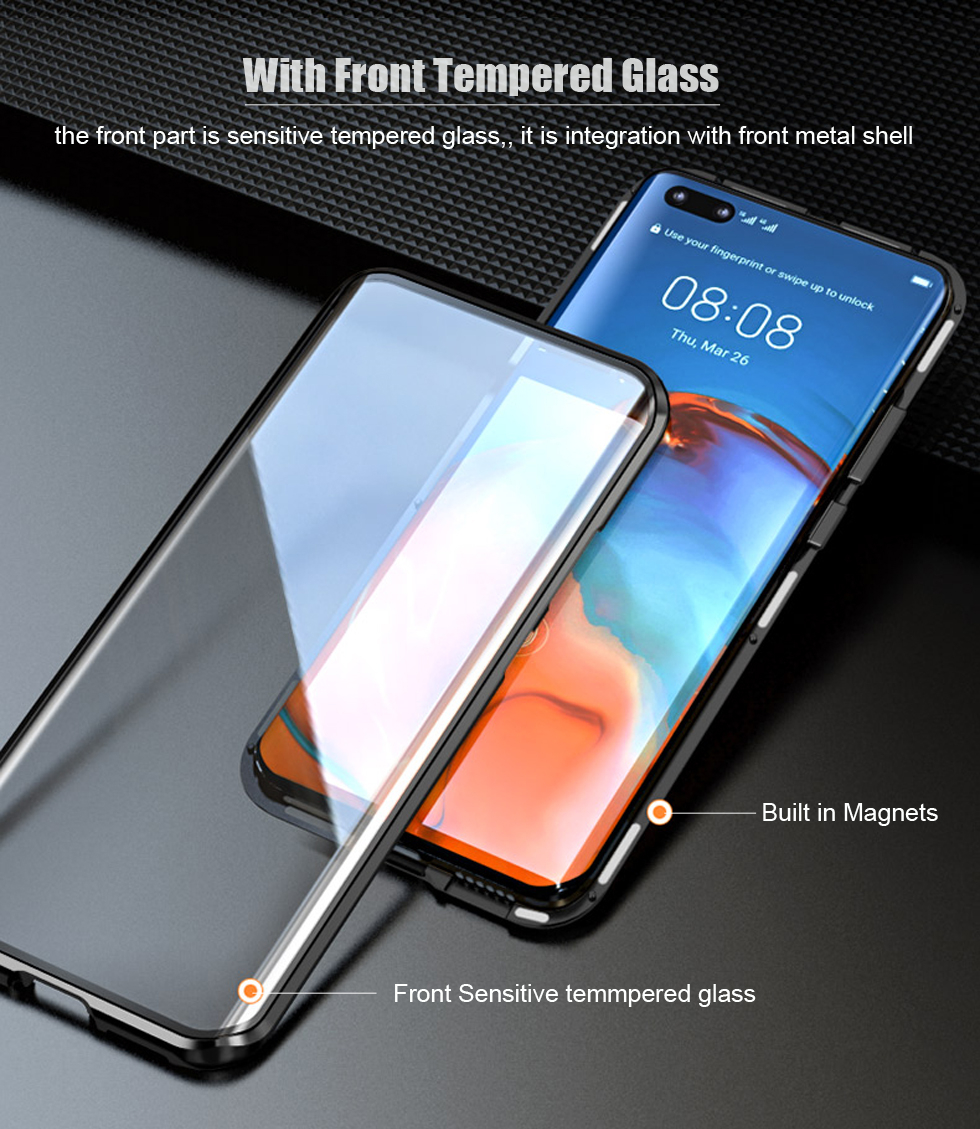 Bakeey-2-in-1-Magnetic-Flip-Double-sided-Tempered-Glass--Metal-Lens-Protector-Full-Body-Protective-C-1670981-5