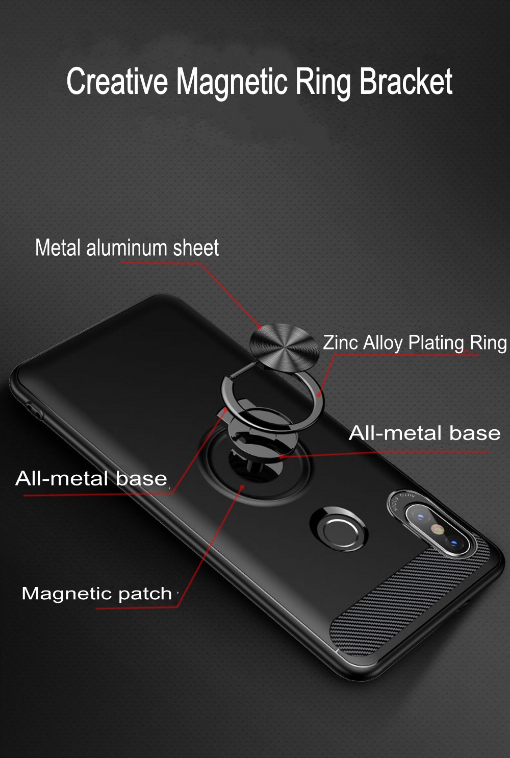 Bakeey-360deg-Adjustable-Metal-Ring-Kickstand-Magnetic-PC-Protective-Case-for-Xiaomi-Redmi-Note-5-No-1305910-3