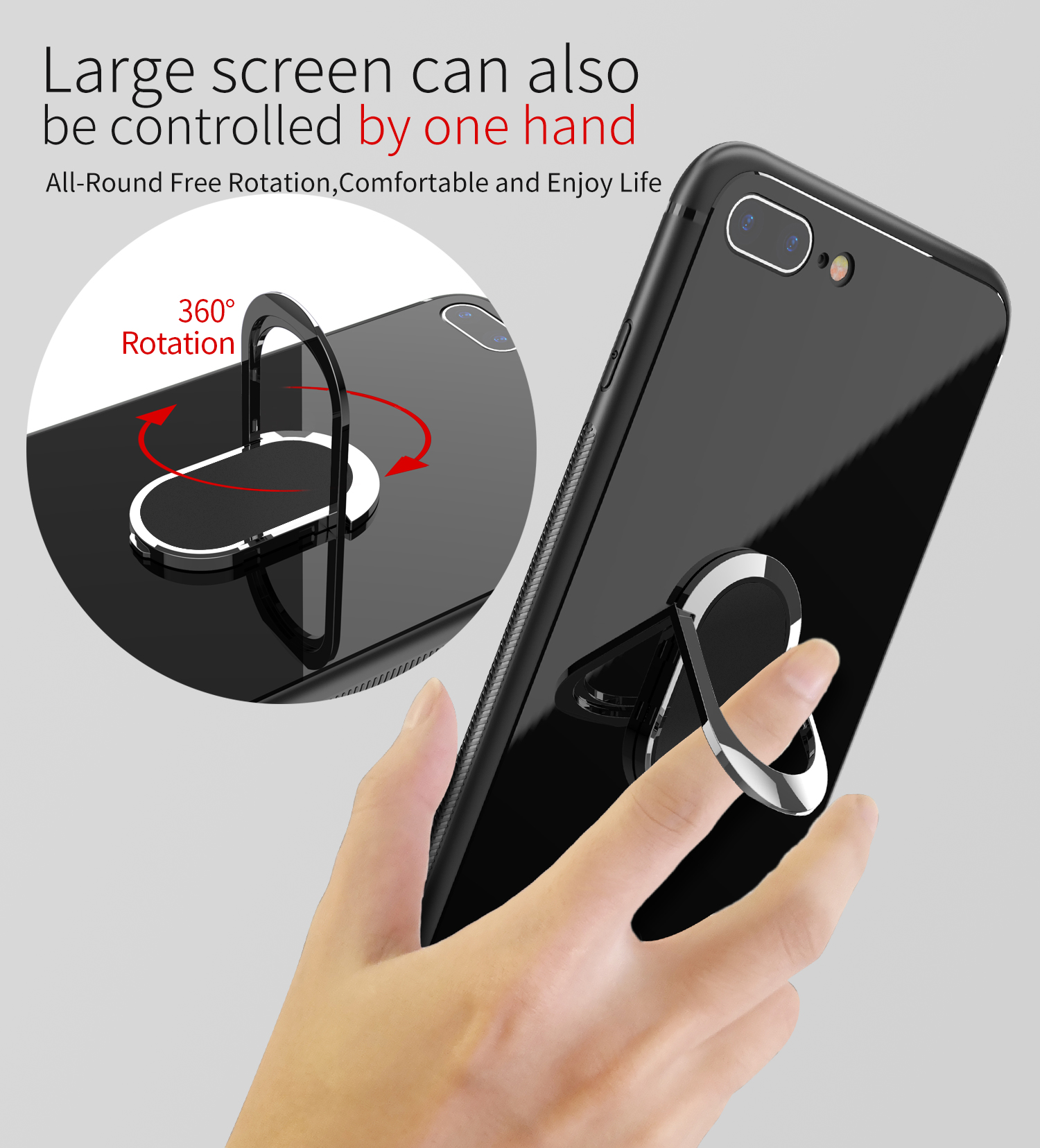 Bakeey-360deg-Rotation-Ring-Kickstand-Magnetic-Glass-Protective-Case-for-iPhone-77-Plus88-Plus-1320629-4