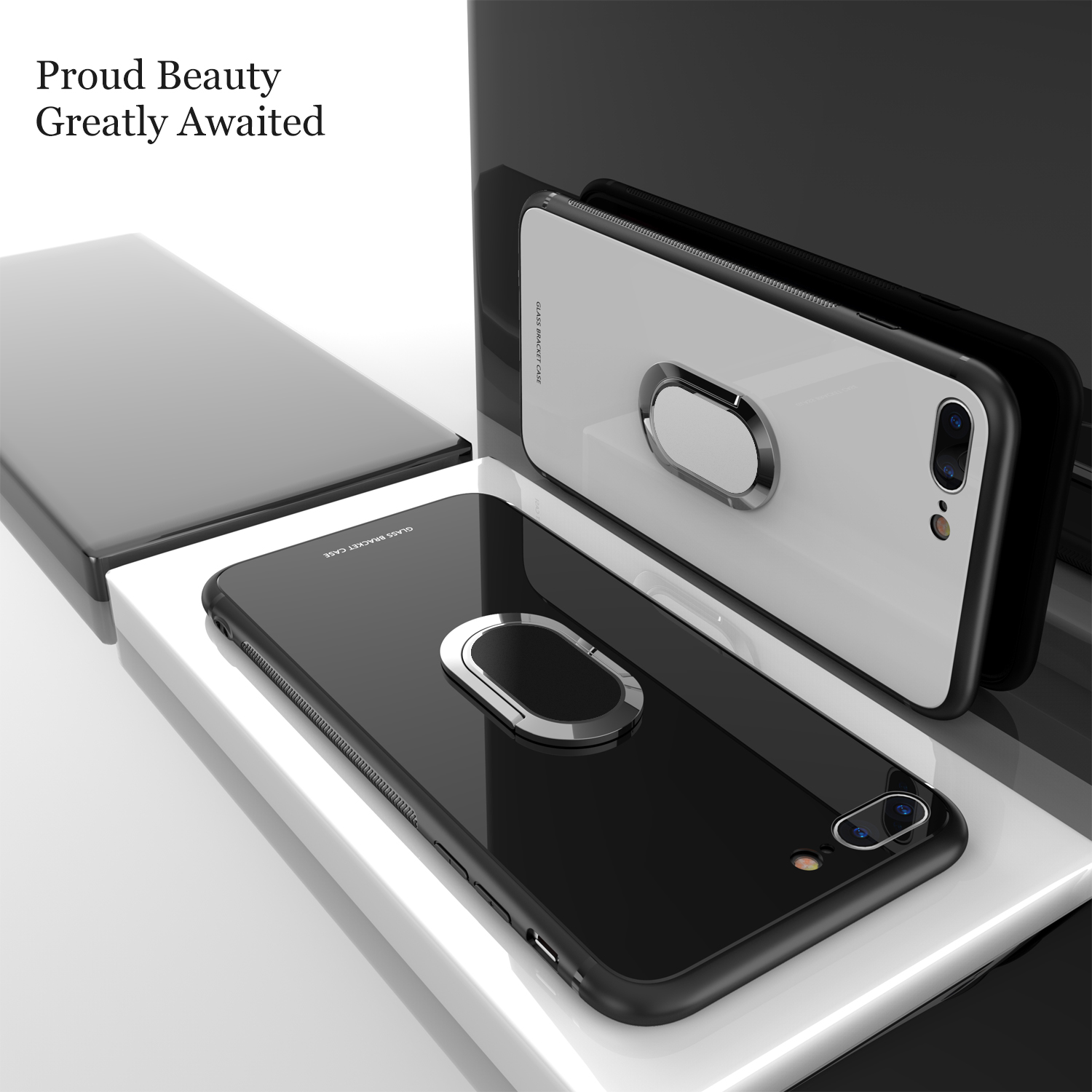 Bakeey-360deg-Rotation-Ring-Kickstand-Magnetic-Glass-Protective-Case-for-iPhone-77-Plus88-Plus-1320629-10