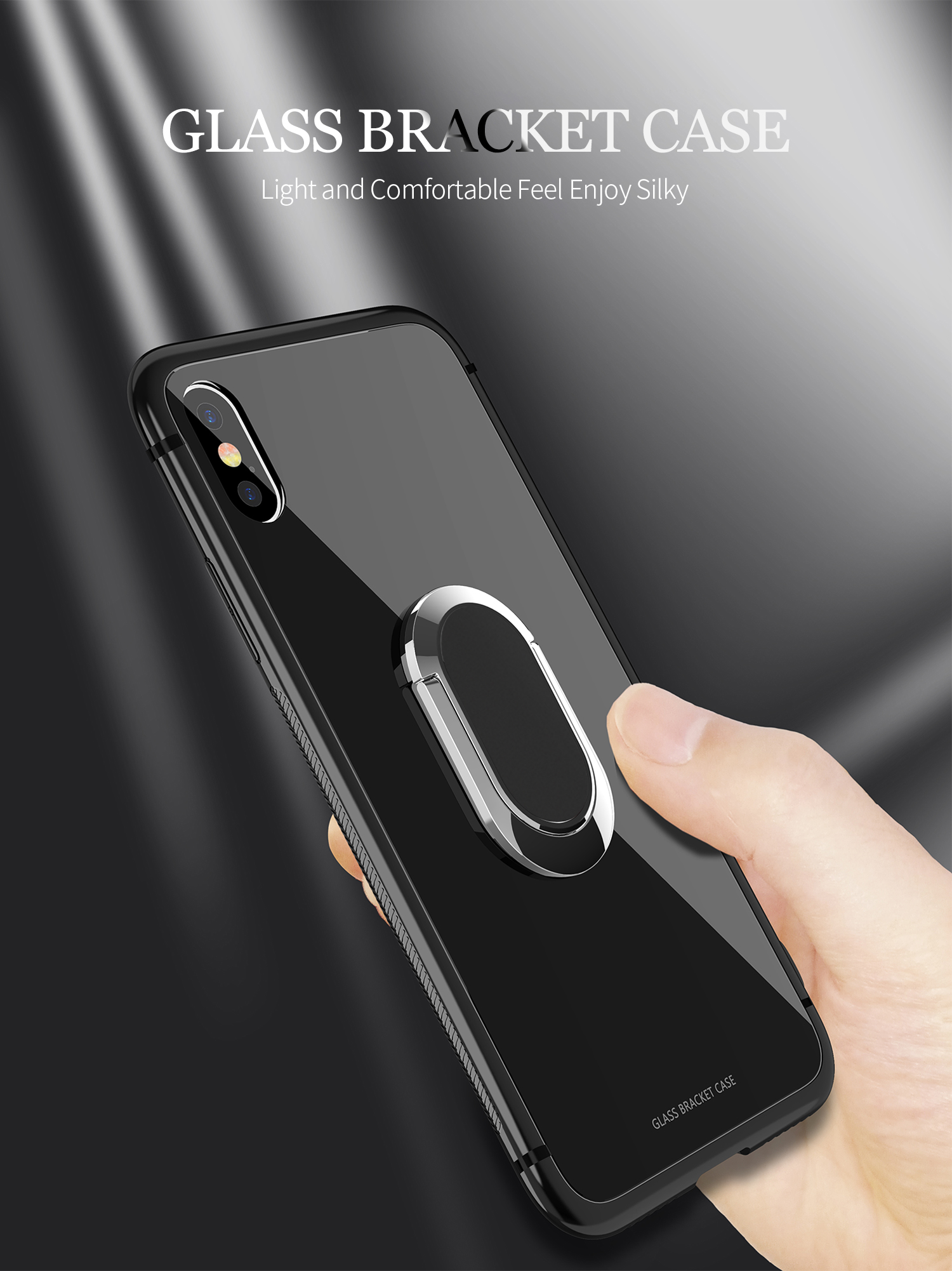 Bakeey-360deg-Rotation-Ring-Kickstand-Magnetic-Glass-Protective-Case-for-iPhone-X-1320685-10