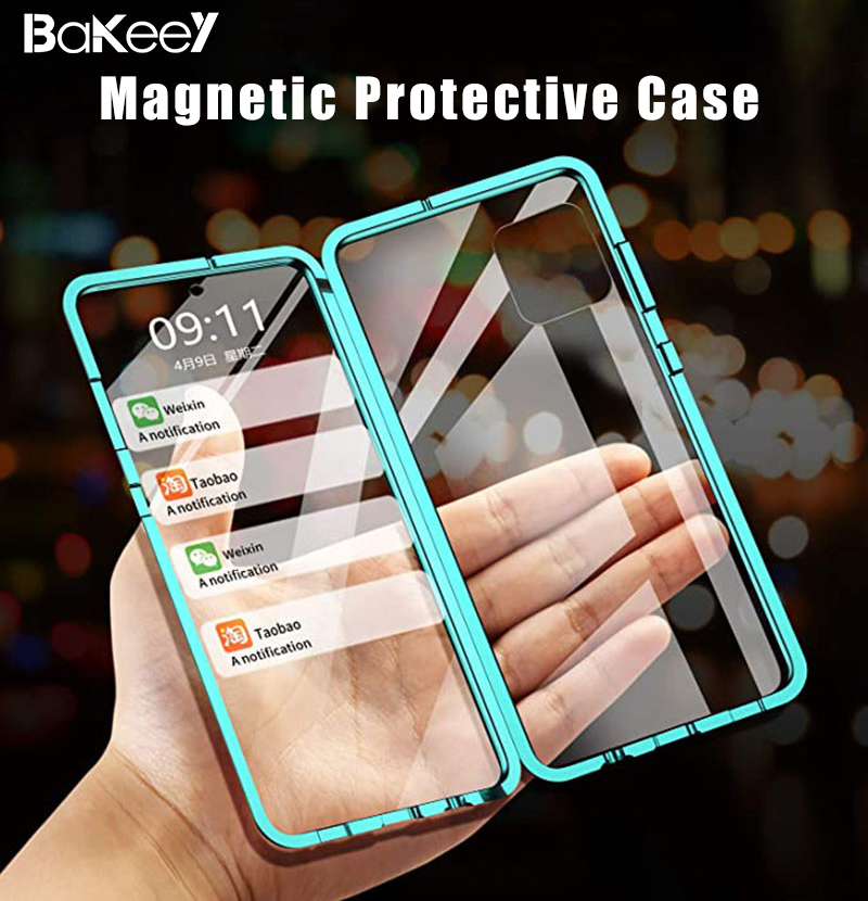 Bakeey-360ordm-Curved-Magnetic-Flip-Double-sided-9H-Tempered-Glass-Metal-Full-Body-Protective-Case-f-1689496-1