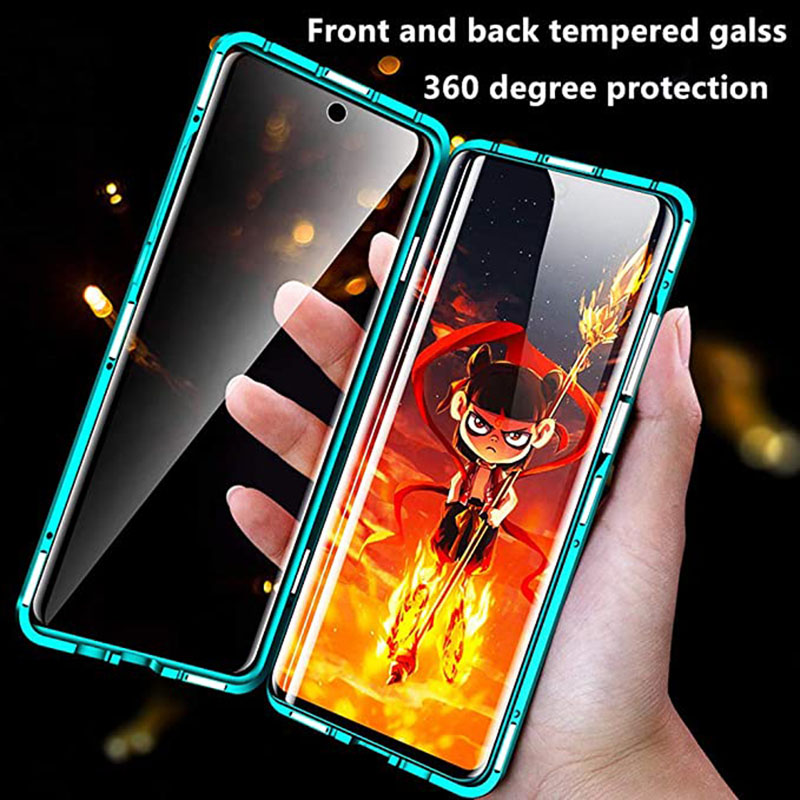 Bakeey-360ordm-Curved-Magnetic-Flip-Double-sided-9H-Tempered-Glass-Metal-Full-Body-Protective-Case-f-1689496-3