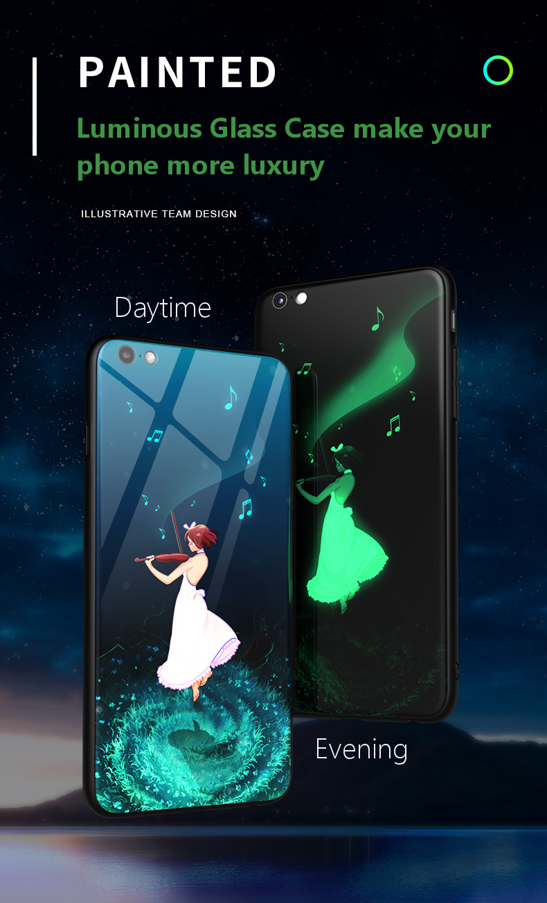 Bakeey-3D-Night-Luminous-Tempered-Glass-Protective-Case-for-iPhone-66s-1311664-2