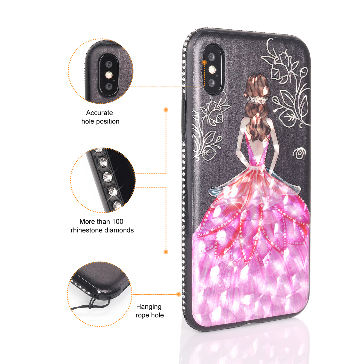Bakeey-3D-Painting-Protective-Case-For-iPhone-X88-Plus77-Plus6s-Plus6-Plus6s6-Pink-Dress-Glitter-Bli-1305757-3