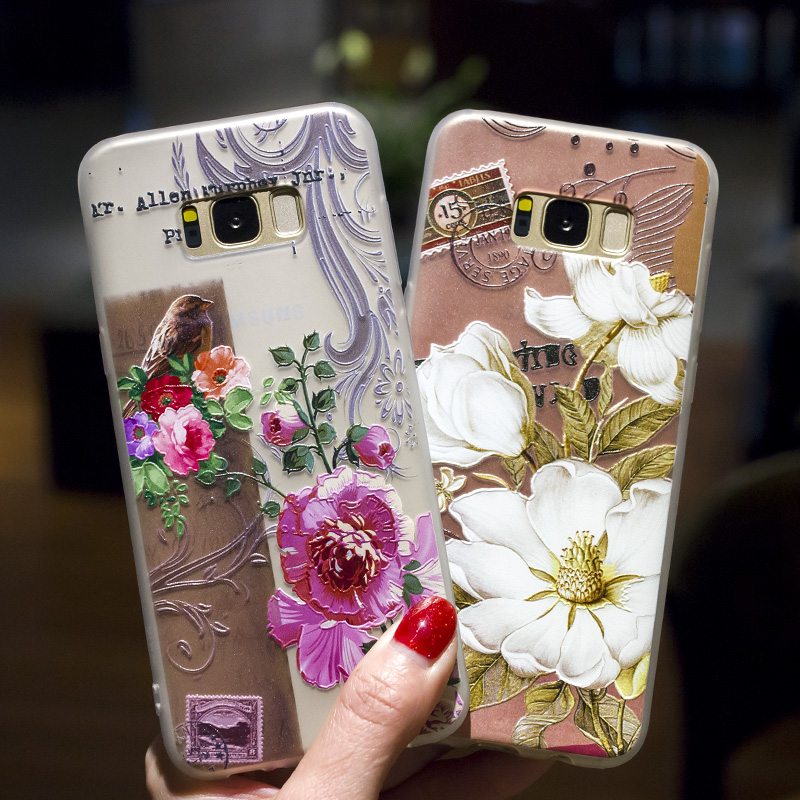 Bakeey-3D-Relief-Printing-Flower--Birds-Soft-Protective-Case-for-Samsung-Galaxy-S8-Plus-1307641-2