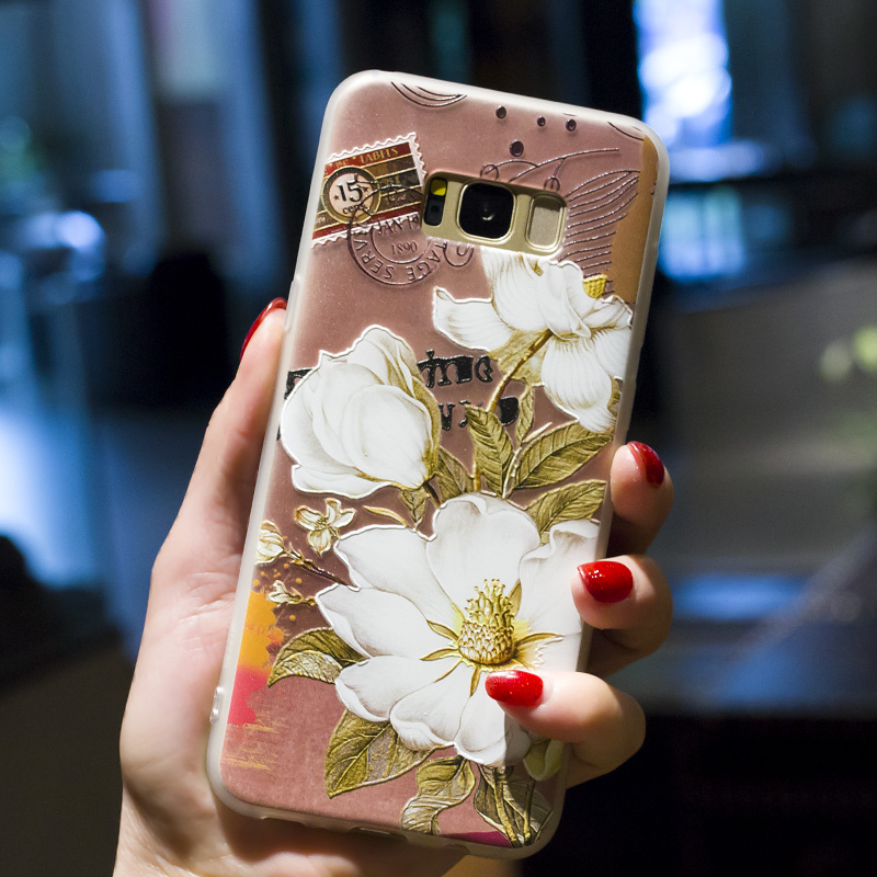Bakeey-3D-Relief-Printing-Flower--Birds-Soft-Protective-Case-for-Samsung-Galaxy-S8-Plus-1307641-5