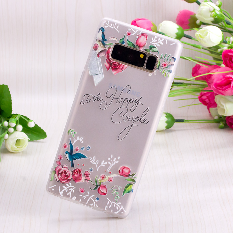 Bakeey-3D-Relief-Printing-Fresh-Flower-Soft-Protective-Case-for-Samsung-Galaxy-Note-8-1311648-3