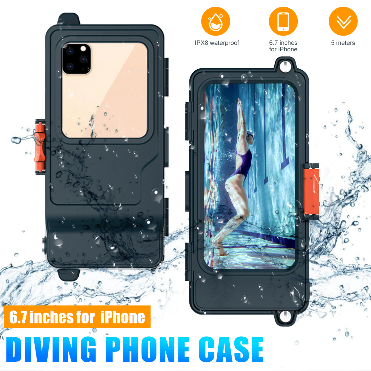 Bakeey-67-inch-Professional-IP68-Waterproof-Mobile-Phone-Case-with-Transparent-Window-Take-Picture-S-1855617-1