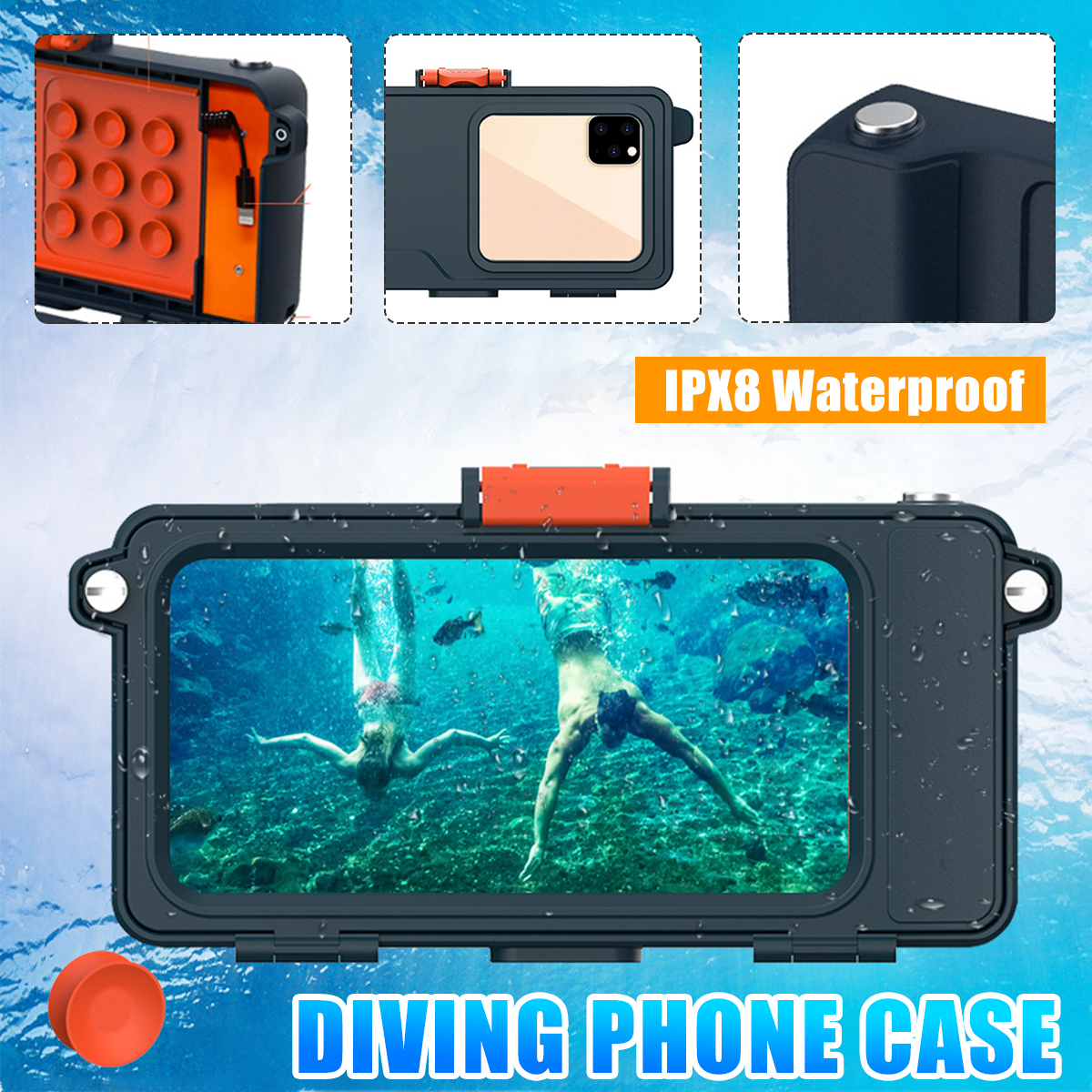Bakeey-67-inch-Professional-IP68-Waterproof-Mobile-Phone-Case-with-Transparent-Window-Take-Picture-S-1855617-2