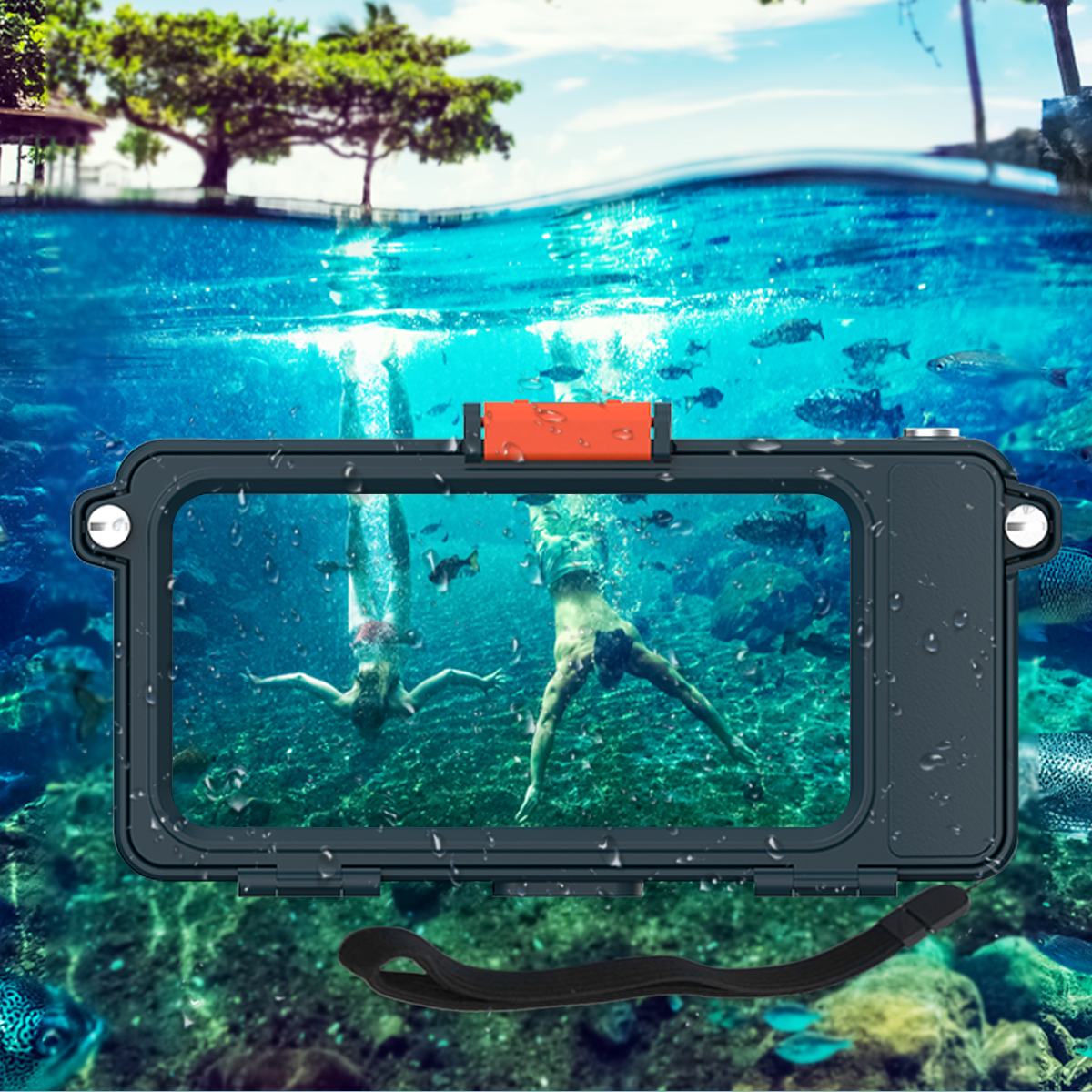 Bakeey-67-inch-Professional-IP68-Waterproof-Mobile-Phone-Case-with-Transparent-Window-Take-Picture-S-1855617-8