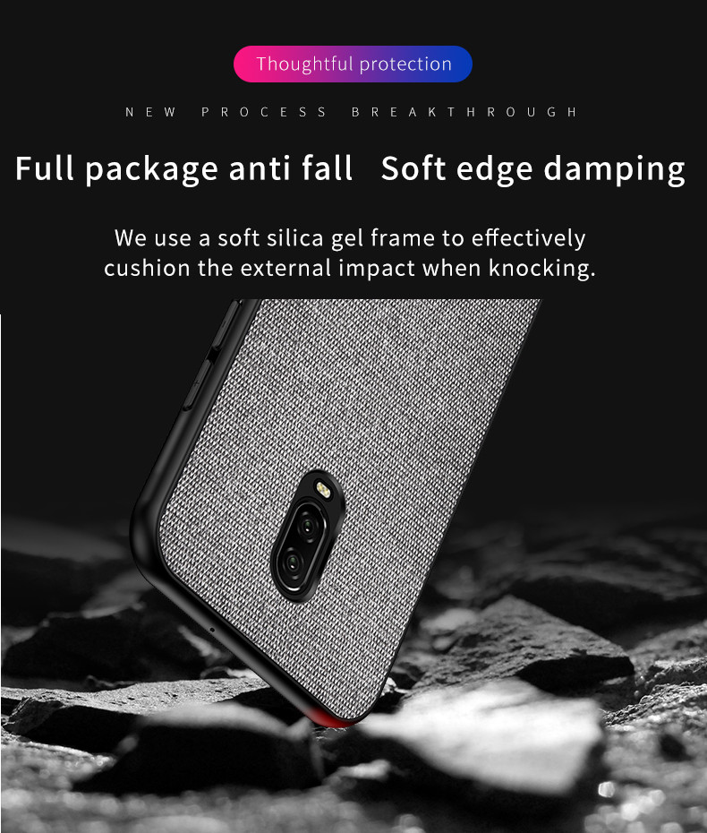 Bakeey-Anti-Fingerprint-Canvas-PU-Leather-Protective-Case-for-Oneplus-7-1543479-2