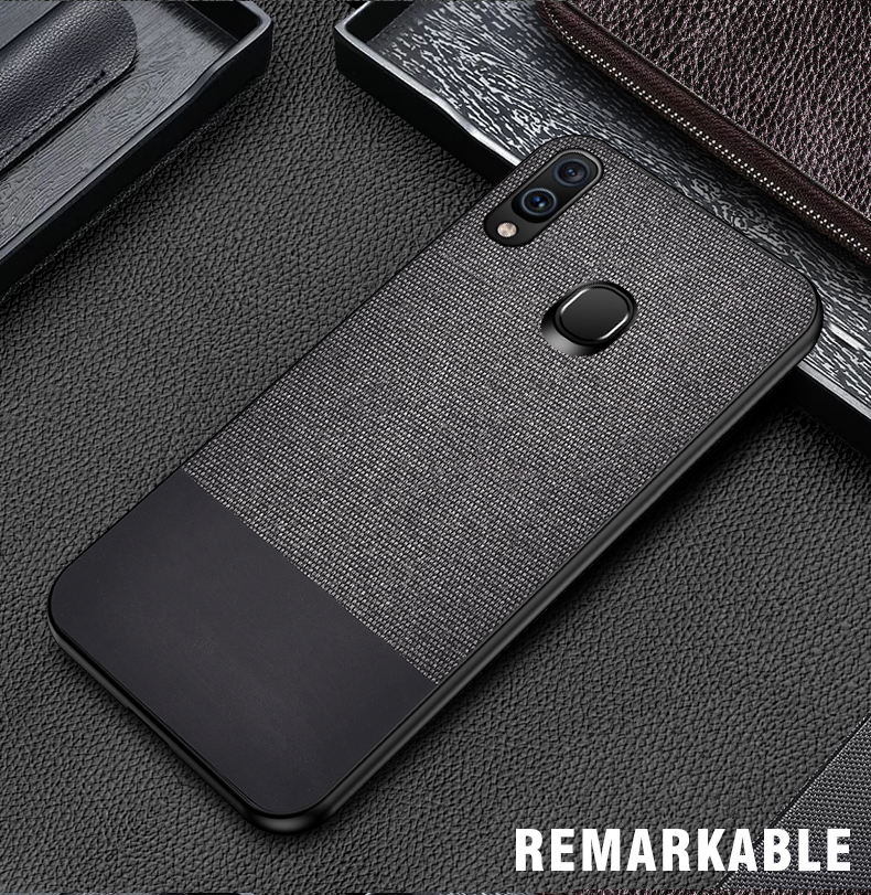 Bakeey-Anti-Fingerprint-Canvas-Splice-TPU-Border-Protective-Case-for-Samsung-Galaxy-A40-2019-1514358-10