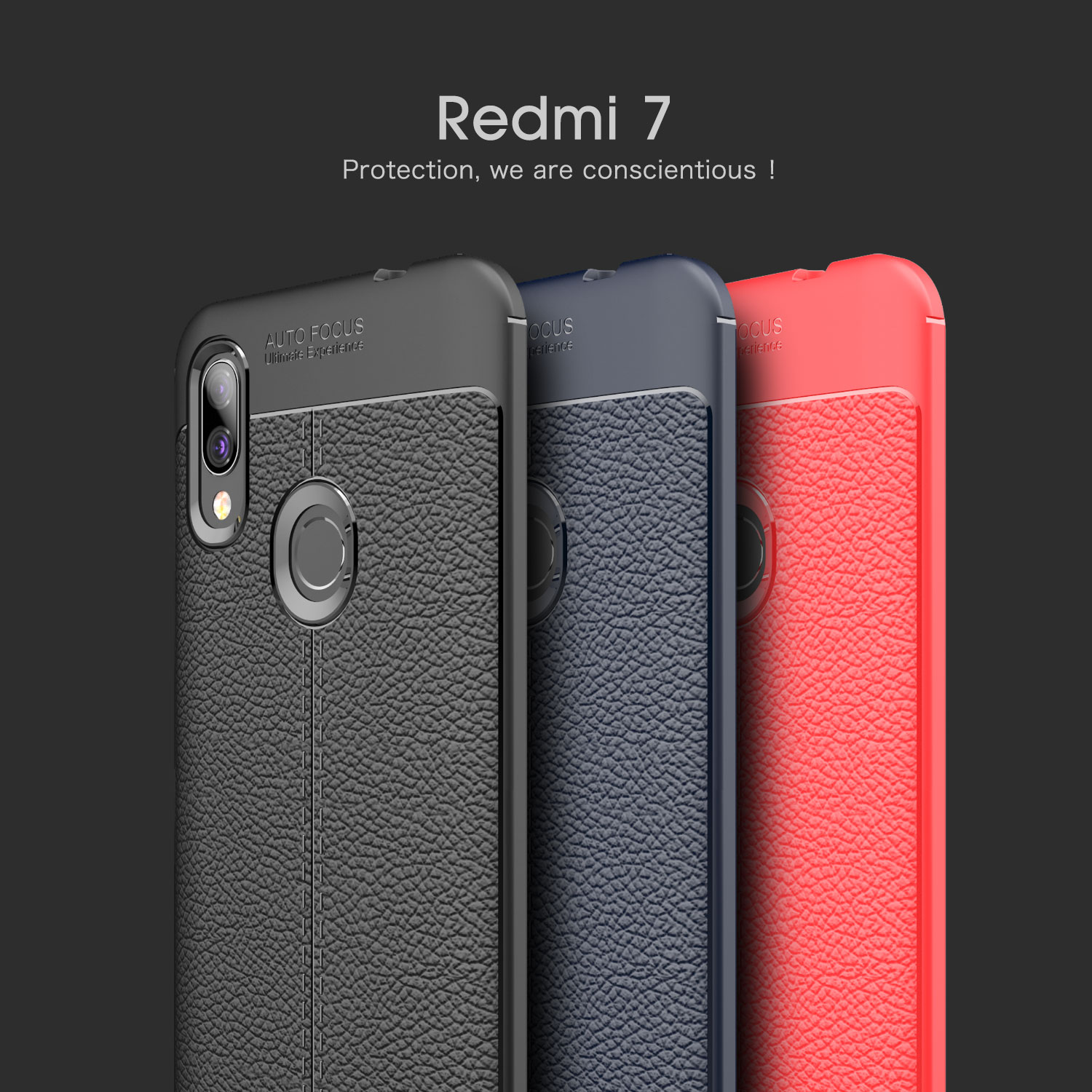 Bakeey-Anti-fingerprint-Litchi-Silicone-Soft-Protective-Case-for-Xiaomi-Redmi-7-Redmi-Y3-Non-origina-1470210-1