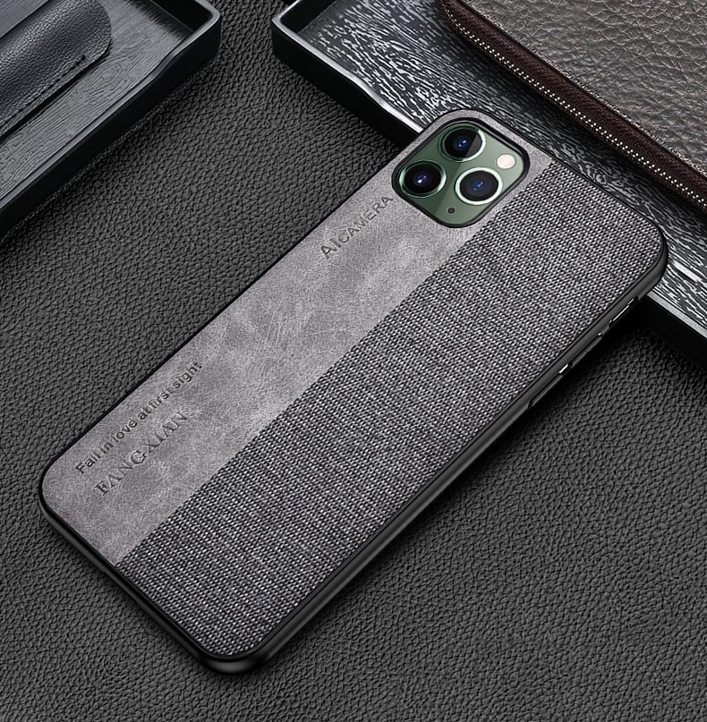 Bakeey-Anti-fingerprint-Retro-Canvas-PU-Leather-Protective-Case-for-iPhone-11-61-inch-1580788-12
