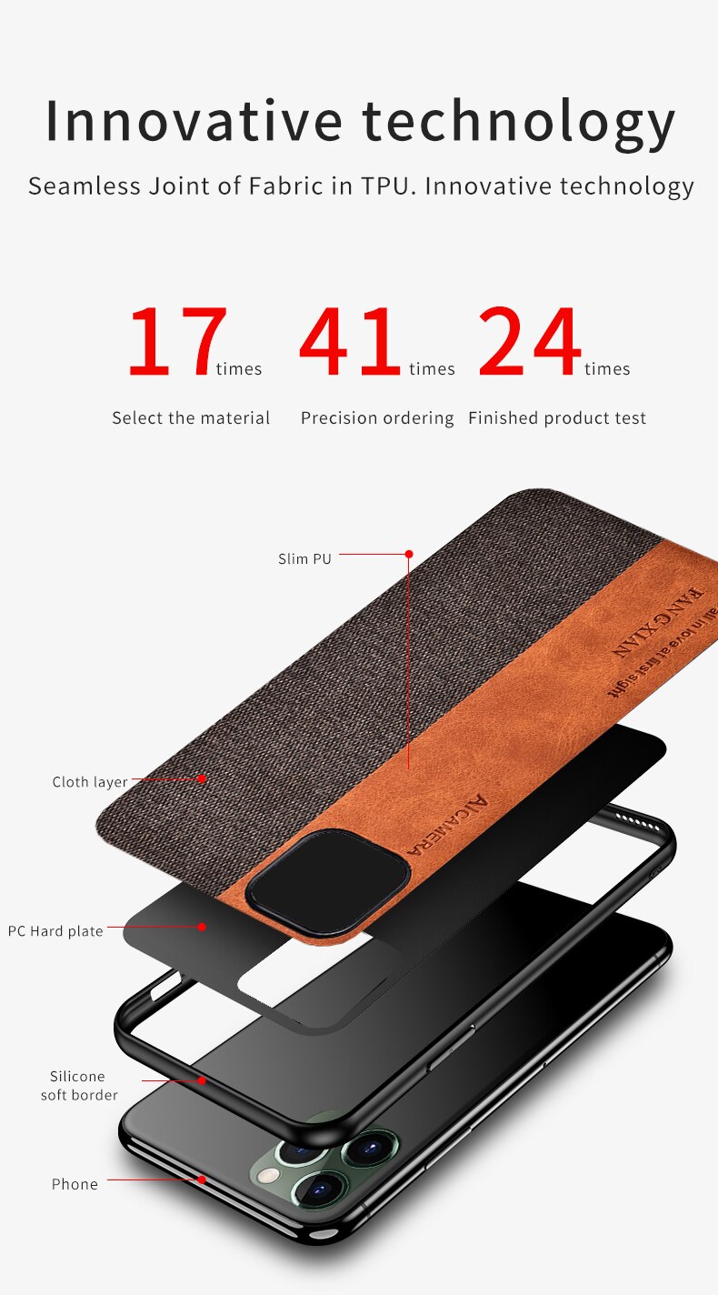 Bakeey-Anti-fingerprint-Retro-Canvas-PU-Leather-Protective-Case-for-iPhone-11-61-inch-1580788-4