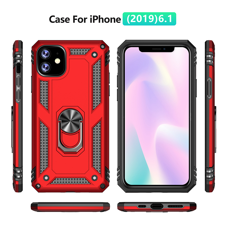 Bakeey-Armor-Magnetic-360-Degree-Rotating-Ring-Holder-PC-Shockproof-Protective-Case-for-iPhone-11-61-1639967-9
