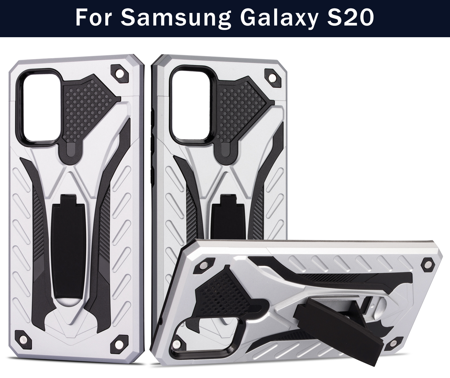 Bakeey-Armor-Shockproof-Anti-Fingerprint-with-Ring-Bracket-Stand-PC--TPU-Protective-Case-for-Samsung-1725963-2