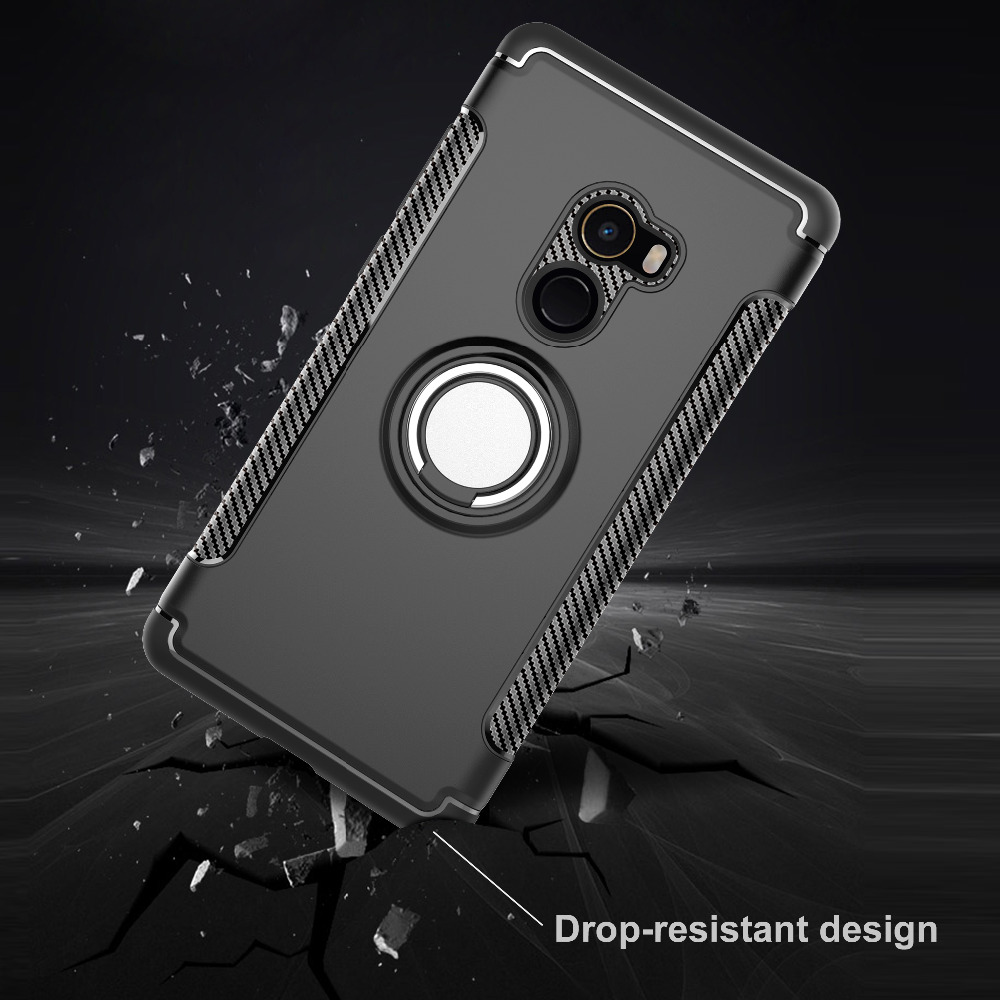Bakeey-Armor-Shockproof-Magnetic-360deg-Rotation-Ring-Holder-TPU-PC-Protective-Case-For-Xiaomi-Mix-2-1236300-2